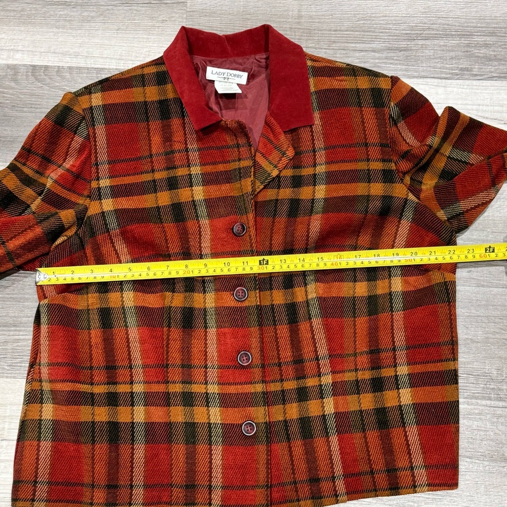 Lady Dorby Tweed Style Jacket plaid size 20WP - Picture 7 of 8